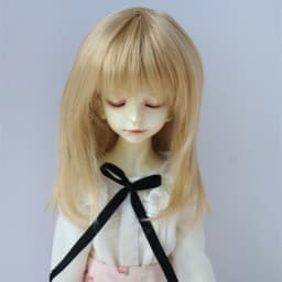 JD762 Natural curls Mid long doll wigs that can be tilted and self trimmed with bangs Full sizes Doll Accessories