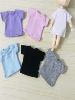 New Cute OB11 Clothes Short-Sleeved T-Shirt Suitable for OB11 Obitsu 1/10 Dolls 11 Molly 1/12 Doll Clothes Accessories