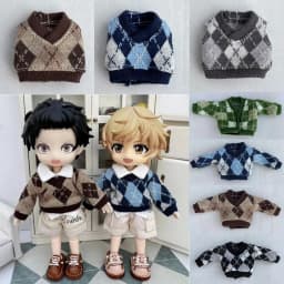 Handmade Obitsu 11 Vest Ob11 Doll Clothes Winter Sweater With Plaid Pattern For Gsc, Ymy Body, Ufdoll, 1/12bjd, Obitsu11