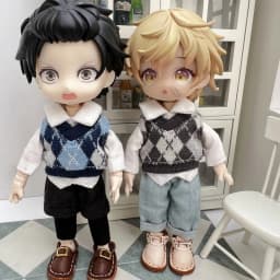 Handmade Obitsu 11 Vest Ob11 Doll Clothes Winter Sweater With Plaid Pattern For Gsc, Ymy Body, Ufdoll, 1/12bjd, Obitsu11