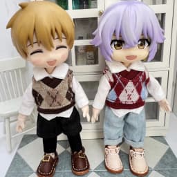 Handmade Obitsu 11 Vest Ob11 Doll Clothes Winter Sweater With Plaid Pattern For Gsc, Ymy Body, Ufdoll, 1/12bjd, Obitsu11