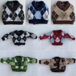 Handmade Obitsu 11 Vest Ob11 Doll Clothes Winter Sweater With Plaid Pattern For Gsc, Ymy Body, Ufdoll, 1/12bjd, Obitsu11