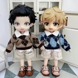 Handmade Obitsu 11 Vest Ob11 Doll Clothes Winter Sweater With Plaid Pattern For Gsc, Ymy Body, Ufdoll, 1/12bjd, Obitsu11