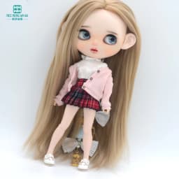 Clothes for Doll Fashion Multicolor Cardigan Short Skirt Jeans Fits Blyth Azone OB22 OB24 Doll Accessories