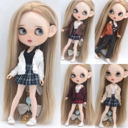 Clothes for Doll Fashion Multicolor Cardigan Short Skirt Jeans Fits Blyth Azone OB22 OB24 Doll Accessories