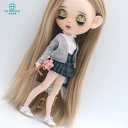 Clothes for Doll Fashion Multicolor Cardigan Short Skirt Jeans Fits Blyth Azone OB22 OB24 Doll Accessories