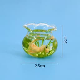 1/6 1/12 Scale Baby House and Dollhouse Miniature Glass Fish Tank Bowl Aquarium Toy DollHouse Decals Ornament Doll Accessories