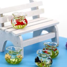 1/6 1/12 Scale Baby House and Dollhouse Miniature Glass Fish Tank Bowl Aquarium Toy DollHouse Decals Ornament Doll Accessories