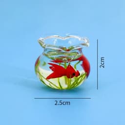 1/6 1/12 Scale Baby House and Dollhouse Miniature Glass Fish Tank Bowl Aquarium Toy DollHouse Decals Ornament Doll Accessories