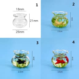 1/6 1/12 Scale Baby House and Dollhouse Miniature Glass Fish Tank Bowl Aquarium Toy DollHouse Decals Ornament Doll Accessories