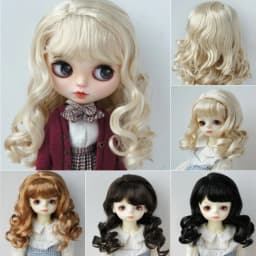 Doll Wigs For Girls! JD038 6-7inch 7-8inch 8-9inch Long Soft Wave Synthetic Mohair BJD Wigs YOSD MSD SD Doll Accessories