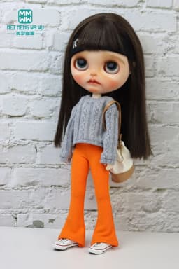Blyth Doll Clothing Fashion Sweater Short Skirt Jeans Flared Pants Suitable for 28-30 cm OB22 OB24 Doll Accessories Gift