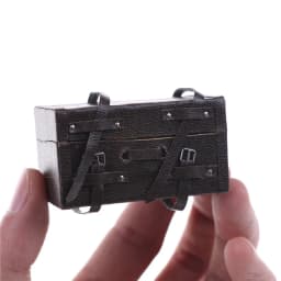 1pcs 1/12 Dollhouse Miniature Vintage Leather Wood Suitcase Mini Doll Luggage Box Pretend Play Furniture Toys Accessories
