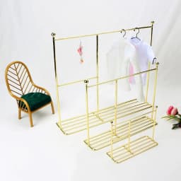 Creative Doll Clothes Rack Miniature Clothes Hangers Garment Organizer Kids Toy Gifts Dolls Accessories