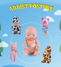 New Fashion 11cm Simulation Rebirth Dolls Toy Mini Cute Sleeping Baby Series Doll Cartoon Animal Toy for Kids Birthday Gift