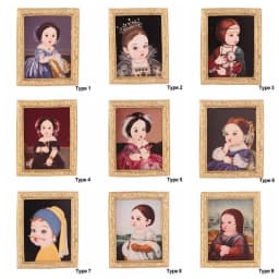 1:12 Scale Mini Furniture Kids Toys Retro Frame Dolls Accessories Dollhouse Oil Painting Miniature Pictures Wall Mural