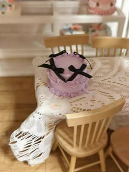 DollHouse diy accessories Clay sculpture cake Cartoon Shark Flower cake miniature birthday party decoration couple gift model