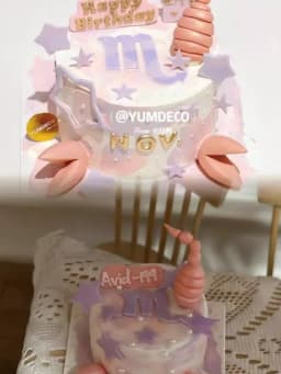 DollHouse diy accessories Clay sculpture cake Cartoon Shark Flower cake miniature birthday party decoration couple gift model