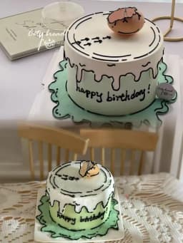 DollHouse diy accessories Clay sculpture cake Cartoon Shark Flower cake miniature birthday party decoration couple gift model