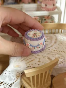 DollHouse diy accessories Clay sculpture cake Cartoon Shark Flower cake miniature birthday party decoration couple gift model