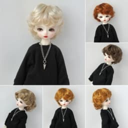 JD219 1/12 1/8 1/6 1/4 1/3 YOSD MSD SD DOD QBaby Fashion Unisex Cupid Curly BJD Wig 6-7inch 7-8inch 8-9inch 9-10inch Doll Hair