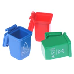 Simulation 1:12 Dollhouse Mini Trash Can Toy Garbage Truck Cans Curbside Vehicle Bin Toys Kid Simulation Furniture Toy Gift