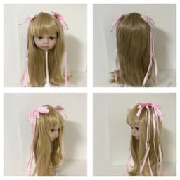 Brown/ Golden Hair Wig for Reborn Doll BJD Doll Fits Doll Head Circumference About 35cm/41cm DIY Doll Hair Accessories