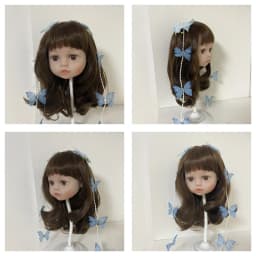 Brown/ Golden Hair Wig for Reborn Doll BJD Doll Fits Doll Head Circumference About 35cm/41cm DIY Doll Hair Accessories