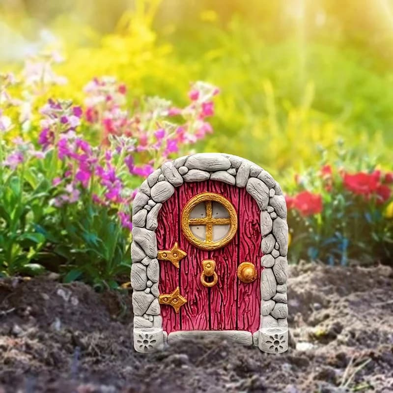 1Pc Miniature Dollhouse Fairy Door Home Mini Arch Window Door Mouse Hole Decoration Outdoor Garden Sculpture Elf Craft Decor