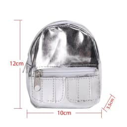 Fashion PU Glitter Pink Silver Mini Knapsack for 18 inches Girl Doll Backpack Doll Bag Dolls Accessories Kids Gift Children Toys