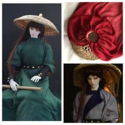 1/6 Figure Doll 1/4 1/3 Scale BJD Hanfu Hat Ancient Costume Samurai Hat Accessories For YOSD MSD SD13 SSDF Uncle Doll A1564