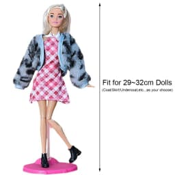 30CM Doll Clothes Suit Fashion Tops Fur Coat Elegant Fishtail Dress Sexy Vest Hip Wrap Skirt For 1/6 Bjd Dolls Accessories Toys