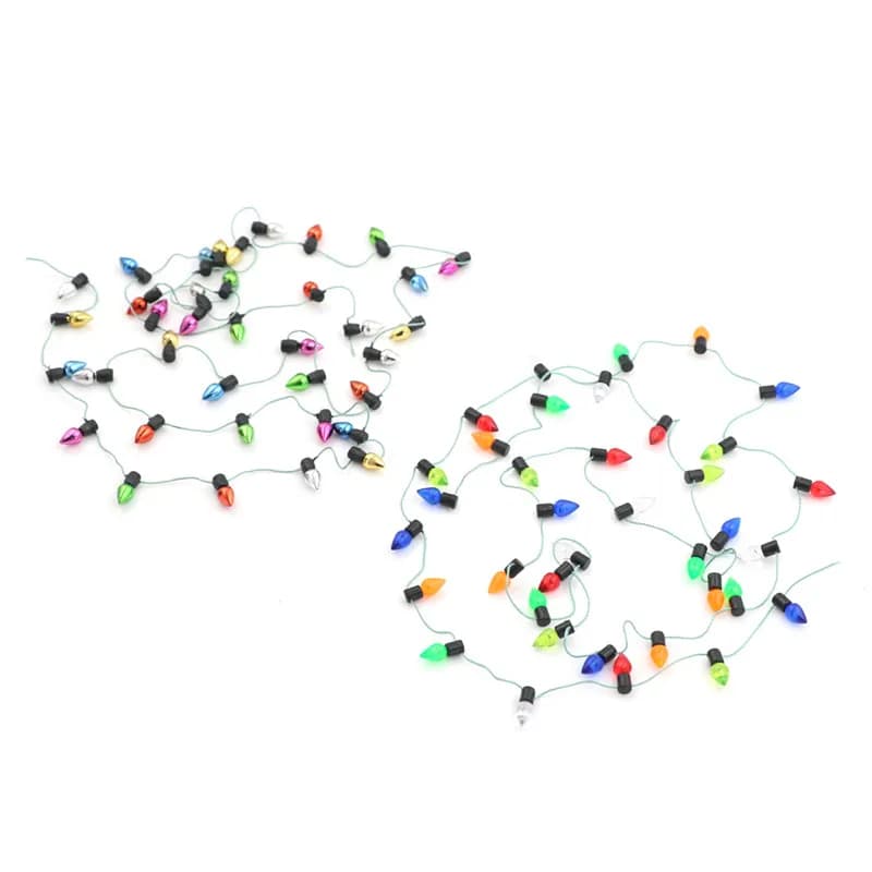 1m 1/12 Scale Dollhouse Miniature A String of multi-coloured Plastic Christmas Lights Fake Lights For Doll House Decor Kids Toys