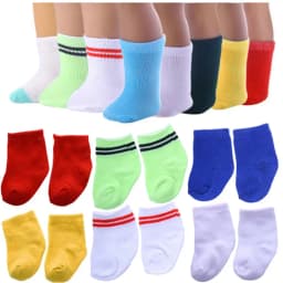 1 Pair Solid Color Socks For 18inch Doll & 43cm Doll Wear Doll Accessories For Baby Doll Clothes Children Gifts