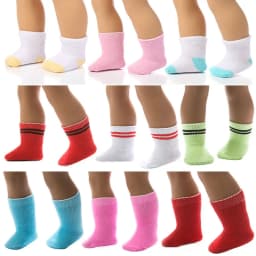 1 Pair Solid Color Socks For 18inch Doll & 43cm Doll Wear Doll Accessories For Baby Doll Clothes Children Gifts