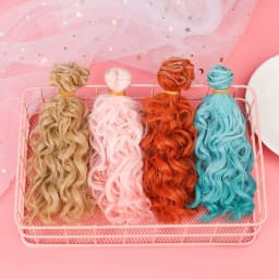 15*100cm Heat Resistant Fiber Curly Hair Piece for 1/3 1/4 1/6 1/12 Dolls DIY Hair Wigs Handmade Hair Wefts Doll Accessories