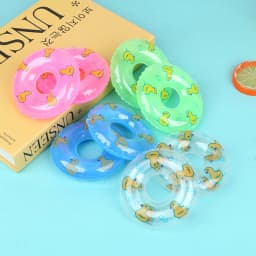 2Pcs Dollhouse Miniature Swimming Ring Cute Duck Bathing Float Lifebelt Model Kids Pretend Play Toys Gift Dolls Accessories