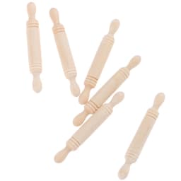 6pcs/set 1:12 Dollhouse Miniatures Wood Rolling Pin Model Kitchen Accessories