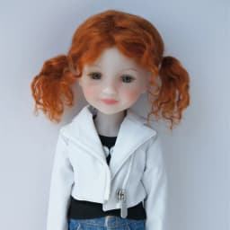 Fjusuns  JD816 Full Sizes  Soft Messy Baby Curly Twins Pony Mohair BJD Doll Wigs