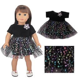 Black Doll Mesh Skirt,Dress, Princess Skirt,Prom Skirt Clothes For American 18 Inch& OG,43 cm Baby New Born Girl Doll Toy