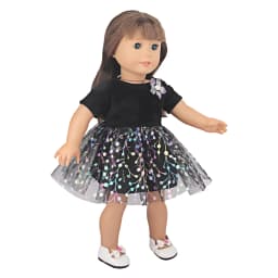 Black Doll Mesh Skirt,Dress, Princess Skirt,Prom Skirt Clothes For American 18 Inch& OG,43 cm Baby New Born Girl Doll Toy