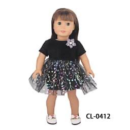 Black Doll Mesh Skirt,Dress, Princess Skirt,Prom Skirt Clothes For American 18 Inch& OG,43 cm Baby New Born Girl Doll Toy