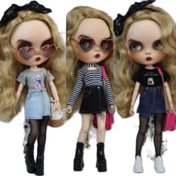 Azone Doll Shirt Pants Jeans Short for Ob24 Ob22 Azone Blythe Doll Clothes