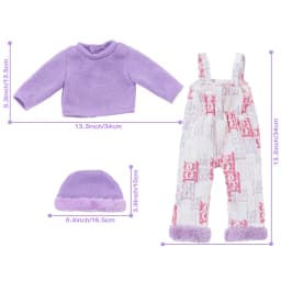 Doll Clothes Set for 18inch 45cm Rebirth Doll Purple Plush Hat Rompers Toy Baby Doll Dress Up Party Soothing Toy Girl Gift
