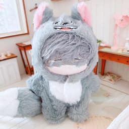 Playing House Toy Accessories Fox Wolf Bear 20cm Doll Clothes One-piece Garment Jumpsuits With Tail Cartoon Animal Outfit