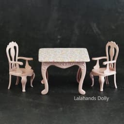 1:6 Dollhouse Miniature Items Mini Nordic Iron Square Table and Chair Set Model for Dollhouse Furniture Decoration Accessories