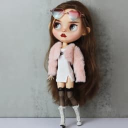 Fit for Blythe Doll Clothes Fur Coat Skirt for Ob24 Ob22 Azone Doll Winter Outfit Stocking