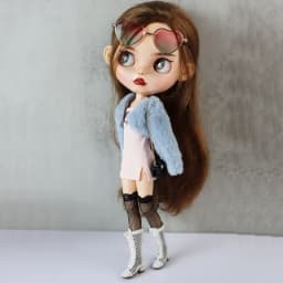 Fit for Blythe Doll Clothes Fur Coat Skirt for Ob24 Ob22 Azone Doll Winter Outfit Stocking