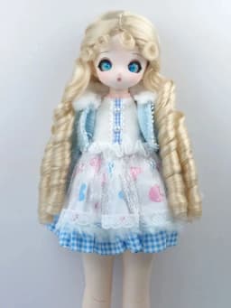 JD809 6-7inhc 7-8inch 8-9inch Back Tied Long Pig sausage curly Synthetic Mohair Doll wigs 1/6 1/4 1/3 YOSD MSD SD DOD BJD Hair