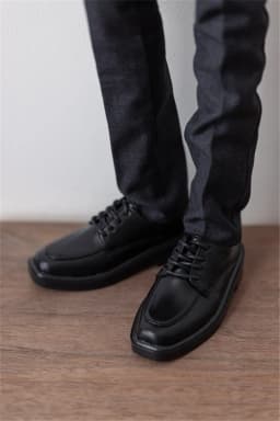 BJD Doll Shoes Boys Handsome 1/3 1/4 Lace-up Leather Glossy Matte Red Black Brown Square Toe Elegant Shoes Work Doll Accessories